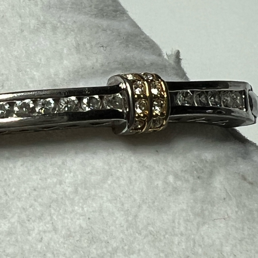 Camrose and Kross JBK Silver Rhinestone Hinged Bangle Bracelet - Picture 11 of 14